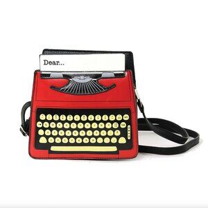Vintage Style Red Typewriter Small Crossbody Purse